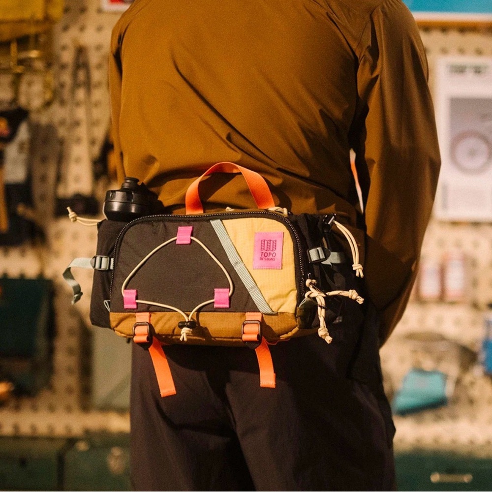 Topo Designs Orange and Cream Mountain Hydro Hip Pack